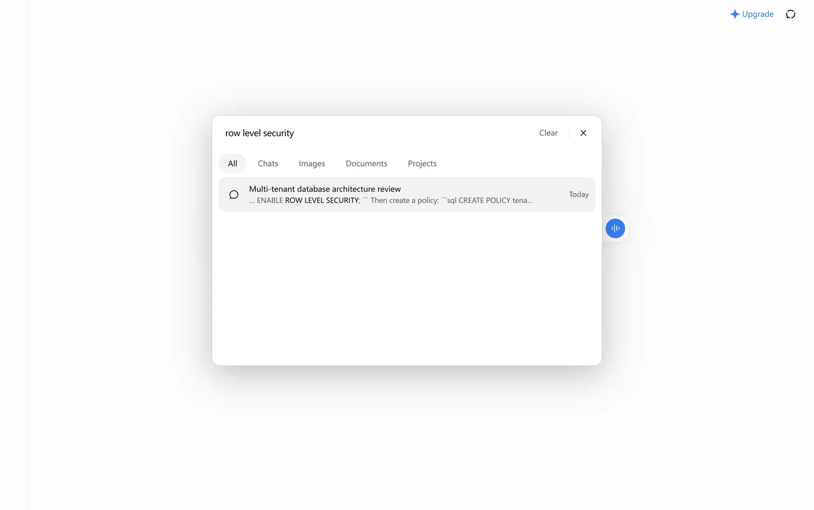 ChatGPT sidebar search matching only conversation titles